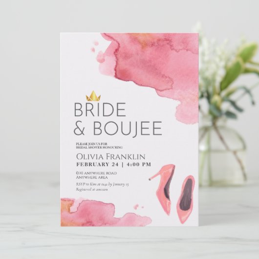 Chique bruid en boujee vrijgezellenfeest kaart (Staand voorkant)