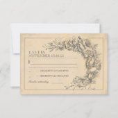 chique bruiloft RSVP met bloemen (Voorkant)