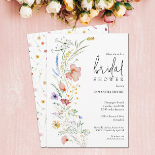 Chique bruiloftsfeest met wilde bloemen kaart