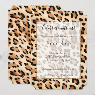 Chique bruin crème luipaard print kaart