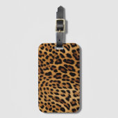 Chique bruin luipaard print bagagelabel (Voorkant (verticaal))