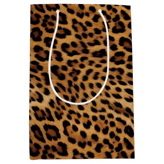 Chique bruin luipaard print medium cadeauzakje (Voorkant)