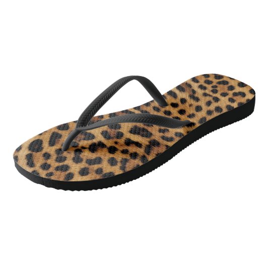 Chique bruin luipaard print teenslippers (Schuin)