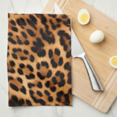 Chique bruin luipaard print theedoek (Quarter Fold)