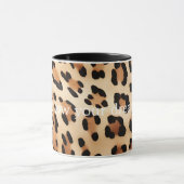 Chique bruin wit luipaard print mok (Midden)