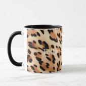 Chique bruin wit luipaard print mok (Links)