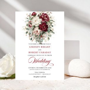 Chique bruine witte eucalyptus trouwkaart kaart