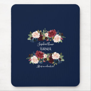 Chique Burgundy Blush Bloemendesign Navy Blauwe Mo Muismat