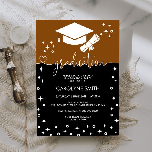 Chique Calligrafie Graduation Party Uitnodiging