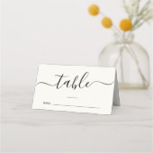 Chique Calligrafie Script Cream Trouwtafel Nummer (Voorkant)