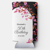 Chique Cherry Blossom Sakura Zwart Wit Verjaardag (Achterkant)