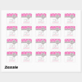 Chique Chevron Monogram | Fuschia Vierkante Sticker (Vel)