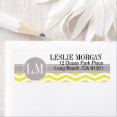 Chique Chevron Monogram | geel Etiket (Insitu)