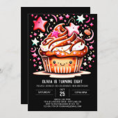 Chique Chocolade Delight Muffin Meisje Verjaardag Kaart (Voorkant / Achterkant)