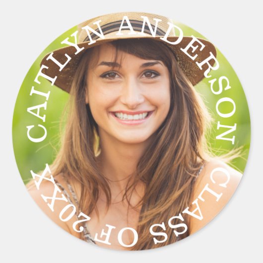 Chique Circle Afstuderen Klasse Envelop Afdichting Ronde Sticker (Voorkant)