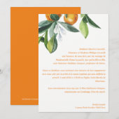 Chique Citrus Sinaasappel Botanische Boho Bruiloft Kaart (Voorkant / Achterkant)