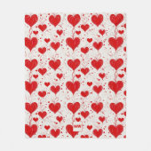Chique coquette rode harten en wervelingen monogra fleece deken (Voorkant)