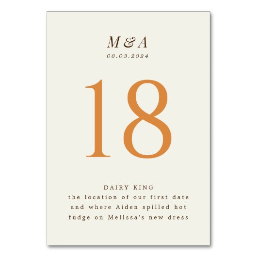Chique Cream Bruiloft Monogram en Datum Kaart (Voorkant)