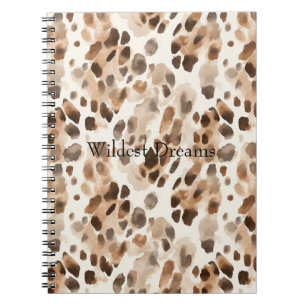 Chique Cream Bruin Leopard Dierenprint Notitieboek