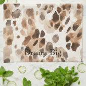 Chique Cream Bruin Leopard Dierenprint Theedoek (Gevouwen)