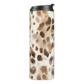 Chique Cream Bruin Leopard Dierenprint Thermosbeker (Gedraaid links)