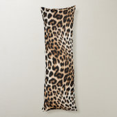 Chique Cream Zwart Leopard Print Lichaamskussen (Achterkant (Verticaal))