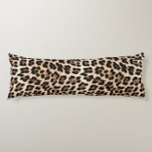 Chique Cream Zwart Leopard Print Lichaamskussen (Voorkant)