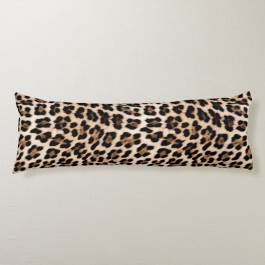 Chique Cream Zwart Leopard Print Lichaamskussen (Voorkant)