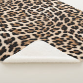 Chique Cream Zwart Leopard Print Sherpa Deken (3/4)