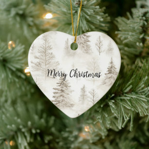 Chique Crème Kerstbomen Keramisch Ornament