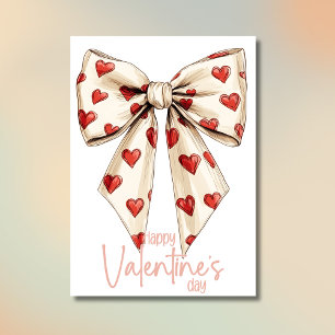 Chique Crème Strik Happy Valentijnsdag Feestdagenkaart