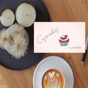 Chique Cupcake Kers Sweets Gestreept Zakelijk Visi Visitekaartje