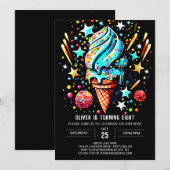 Chique Custom Ice Cream Boy Ice Cream Verjaardag Kaart (Voorkant / Achterkant)