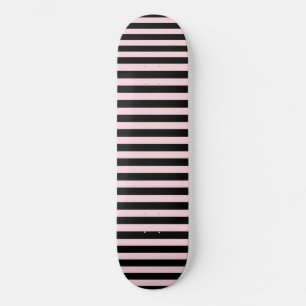 Chique Cute Licht Roze en Zwarte Strepen Skateboard
