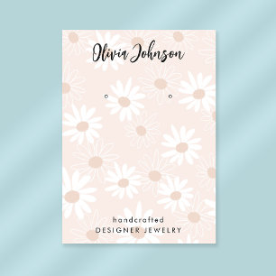 Chique Daisy Bloemen Patroon Sieraden Oorbel Displ Visitekaartje