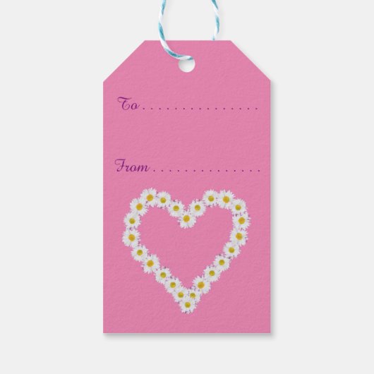 Chique Daisy Chains op Roze, Custom Gift Labels Cadeaulabel (Achterkant)