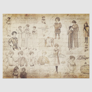  chique dame meisje Mode beige decoupage Tissuepapier