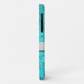 Chique Dames Monogram Turquoise Patroon Case-Mate iPhone Case (Achterkant/links)