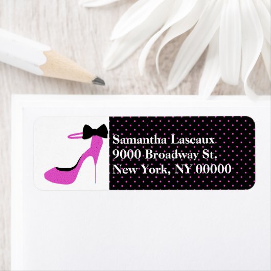 Chique dames roze stiletto hoge hak custom etiket (Insitu)