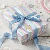 Chique Davidster Regenboog Gestreept Patroon Cadeaupapier