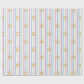 Chique Davidster Regenboog Gestreept Patroon Cadeaupapier (Vlak)