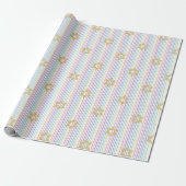 Chique Davidster Regenboog Gestreept Patroon Cadeaupapier (Uitgerold)