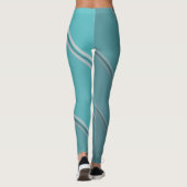 Chique Deep Space onder Eggshell Blue Banded Print Leggings (Achterkant)