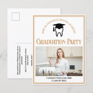 Chique Dental School Foto Custom Graduation Party Uitnodiging Briefkaart