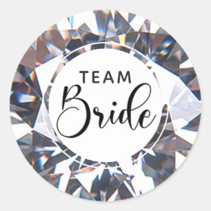 Chique Diamond Script Team Bride Ronde Sticker