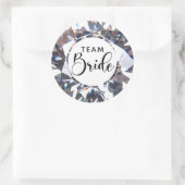 Chique Diamond Script Team Bride Ronde Sticker (Tas)
