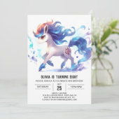 Chique digitale paard verjaardag kaart (Staand voorkant)