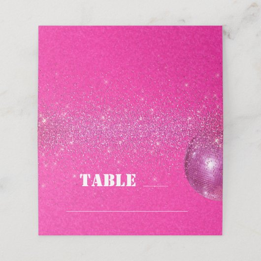 Chique Disco Ball Heet Roze Glitter Trouwtafel (Buitenkant ongevouwen)