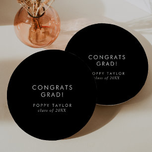 Chique donker zwart Congrats Afstudeerder Afstuder Papieren Bordje