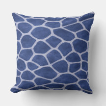 Chique donkerblauwe giraffendruk kussensloop